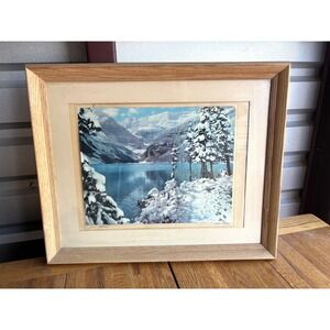 Vintage Lake Louise Winter Landscape Print‎ Don Harmon Framed Wall Art